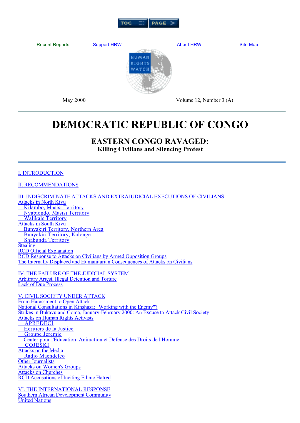 Democratic Republic of Congo:Eastern Congo Ravaged:Killing Civilians and Silencing Protest