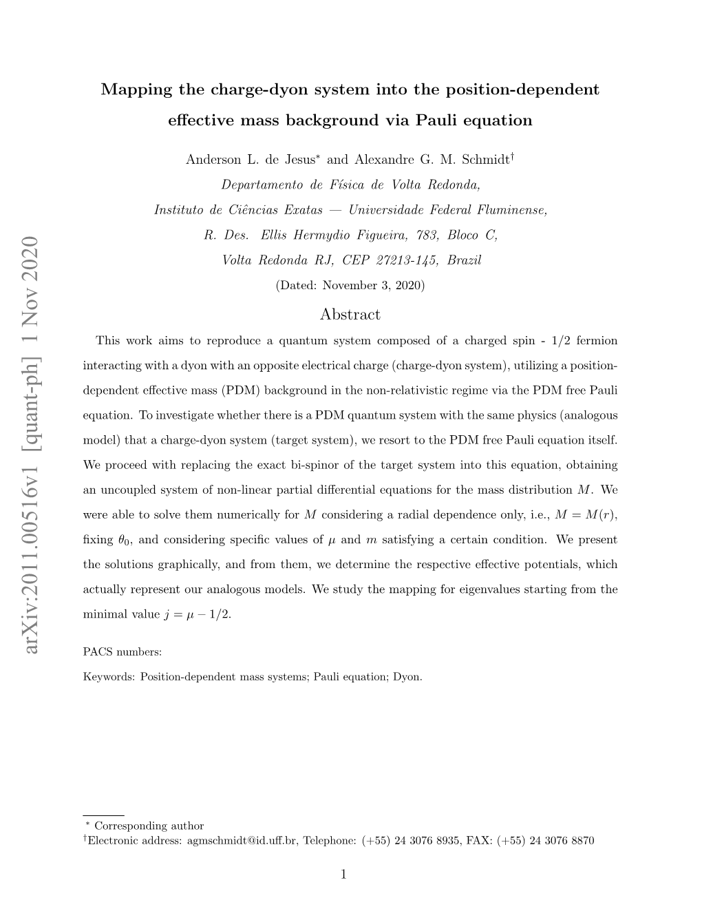 Mapping the Charge-Dyon System Into the Position-Dependent Effective