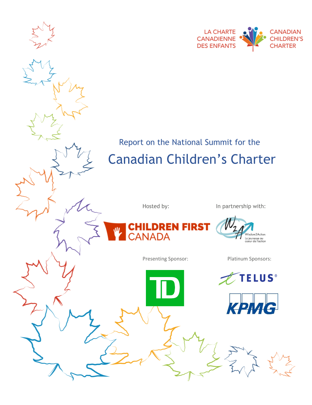 Report on the National Summit for the Canadian Children's Charter