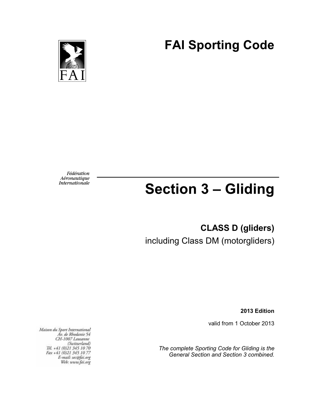 Section 3 – Gliding