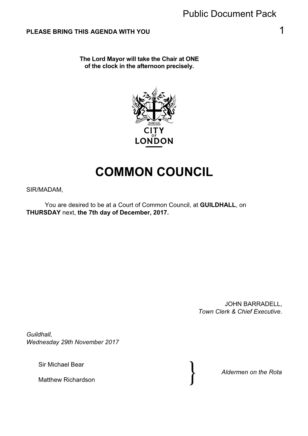 (Public Pack)Agenda Document for Court of Common Council, 07/12