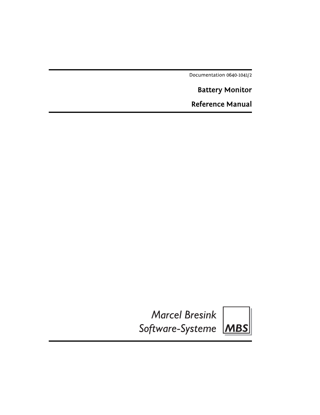 Battery Monitor Reference Manual Ii