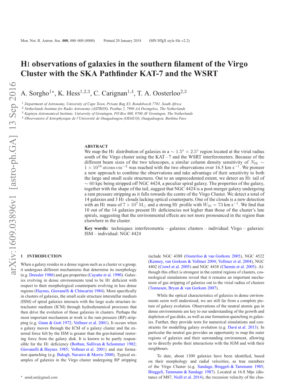 HI Observations of Galaxies in the Southern Filament of the Virgo