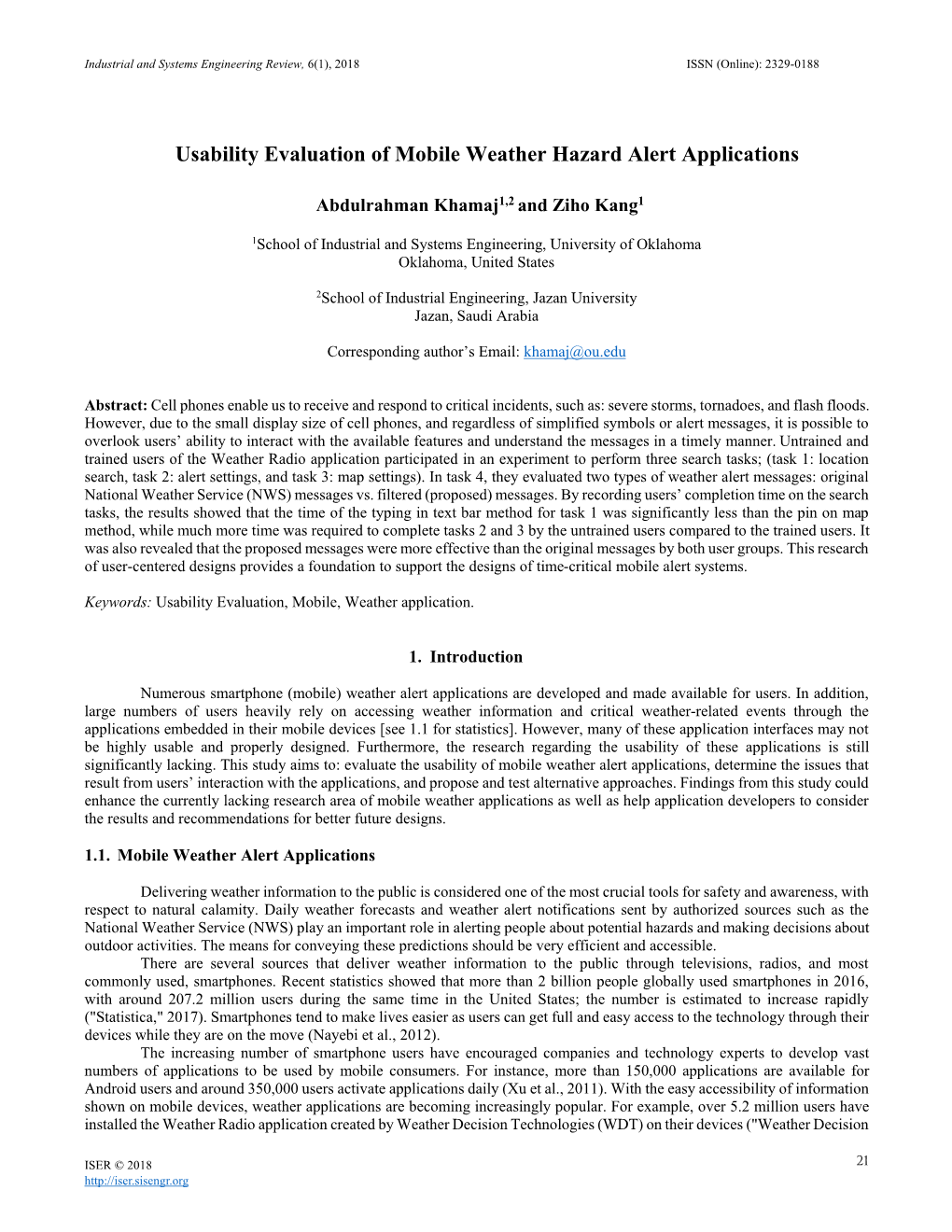 Usability Evaluation of Mobile Weather Hazard Alert Applications