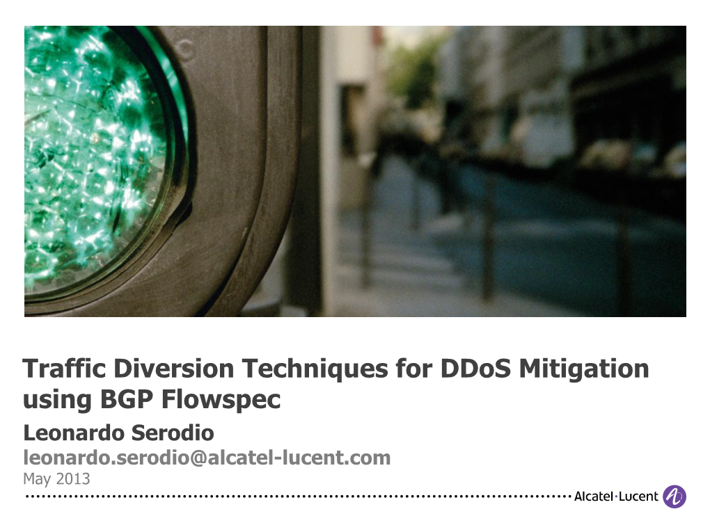 Traffic Diversion Techniques for Ddos Mitigation Using BGP Flowspec
