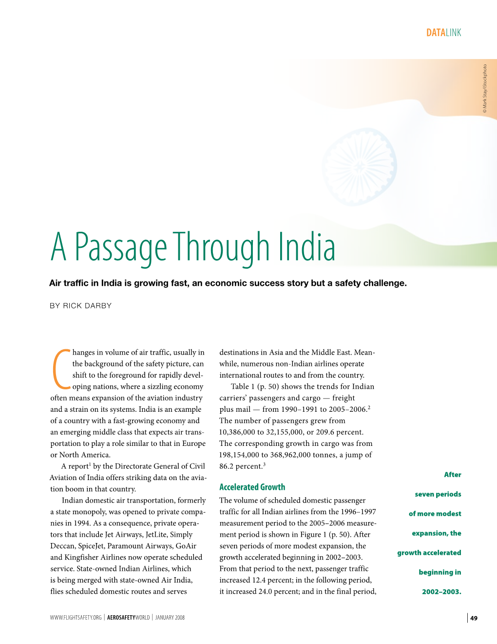 A Passage Through India Air Traffic in India Is Growing Fast, an Economic Success Story but a Safety Challenge