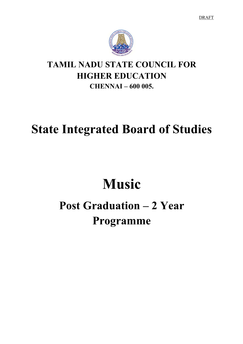 Music Post Graduation – 2 Year Programme