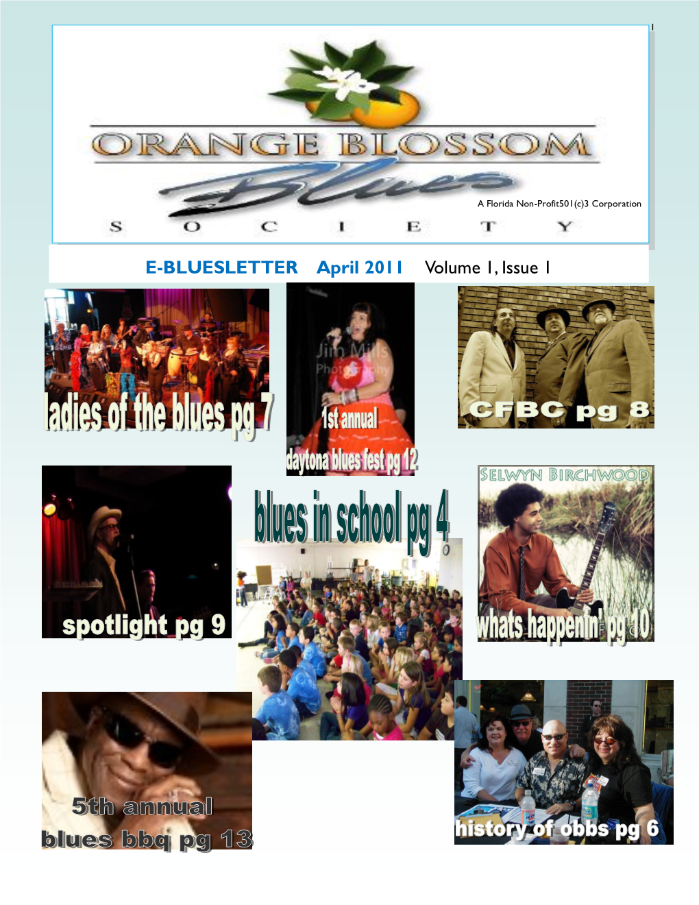 E-BLUESLETTER April 2011 Volume 1, Issue 1 2