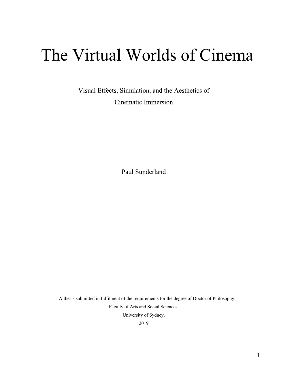 The Virtual Worlds of Cinema