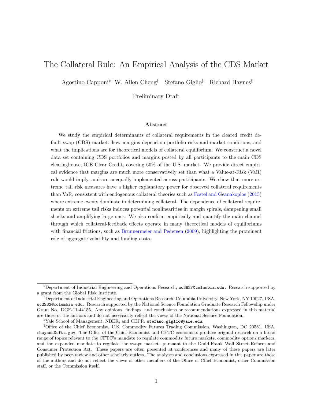 The Collateral Rule: an Empirical Analysis of the CDS Market