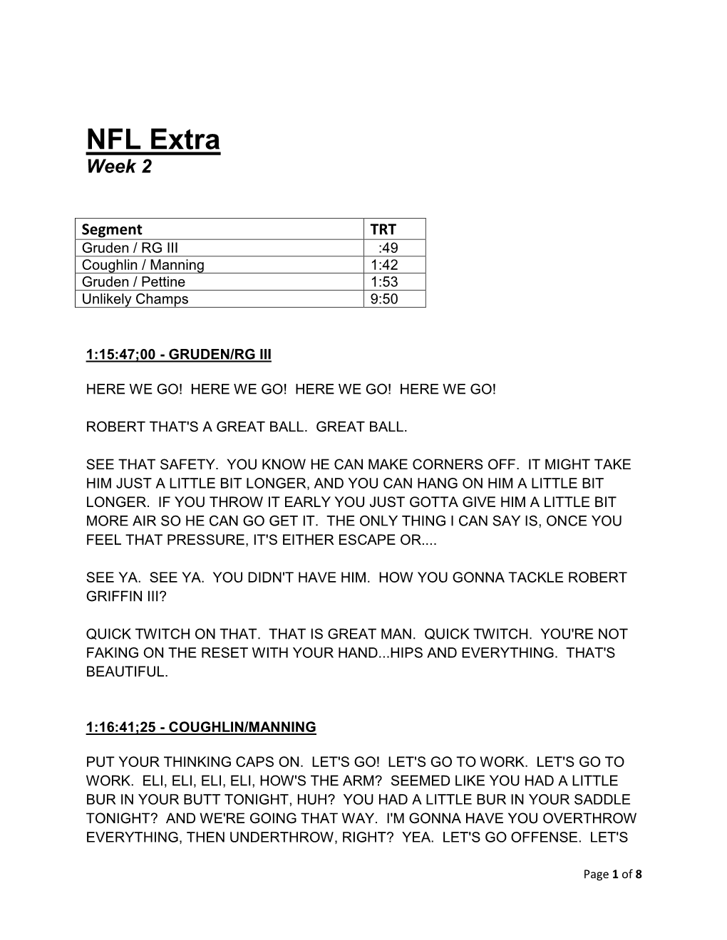 NFL Extra Week 2