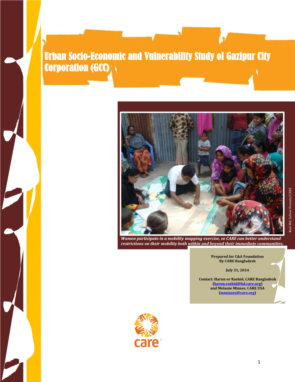 Urban Socio-Economic and Vulnerability Study of Gazipur City Corporation (GCC)