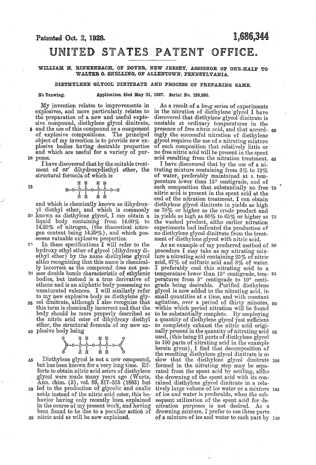 United States Patent Office. Wlia