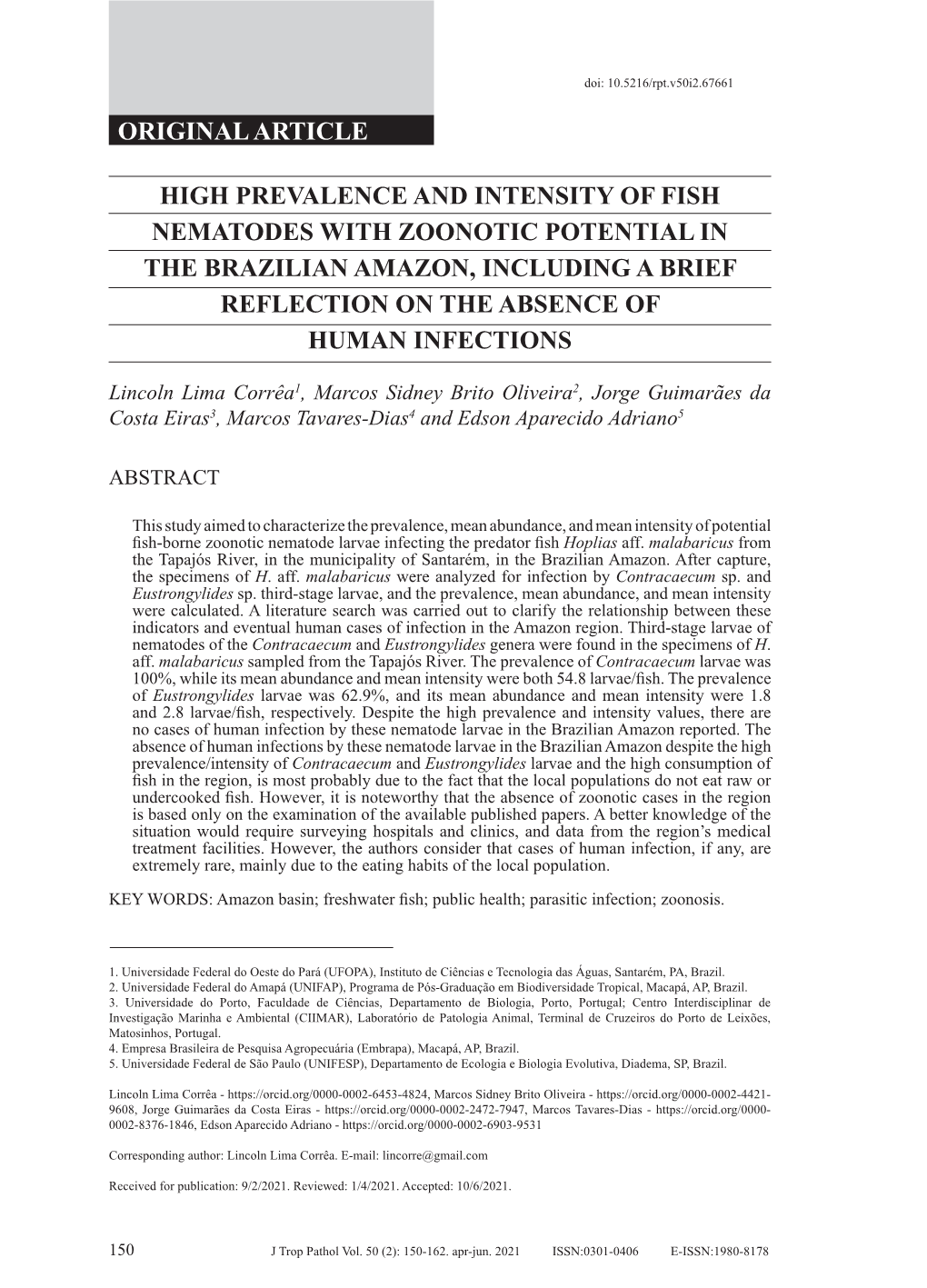 Original Article High Prevalence and Intensity Of