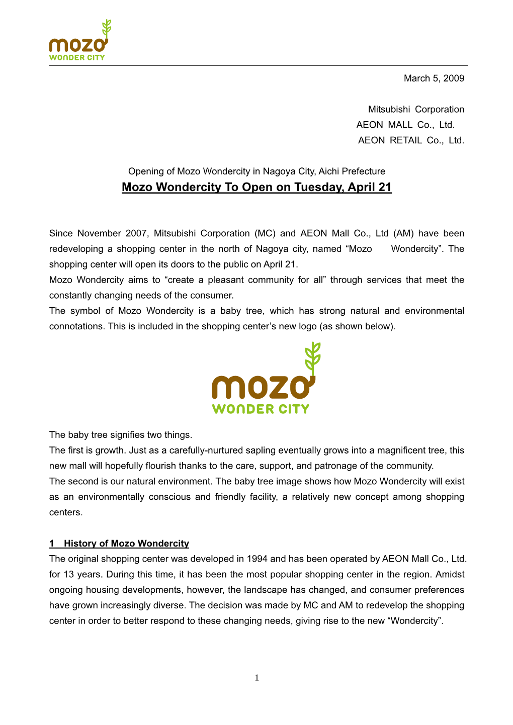 Mozo Wondercity to Open on Tuesday, April 21