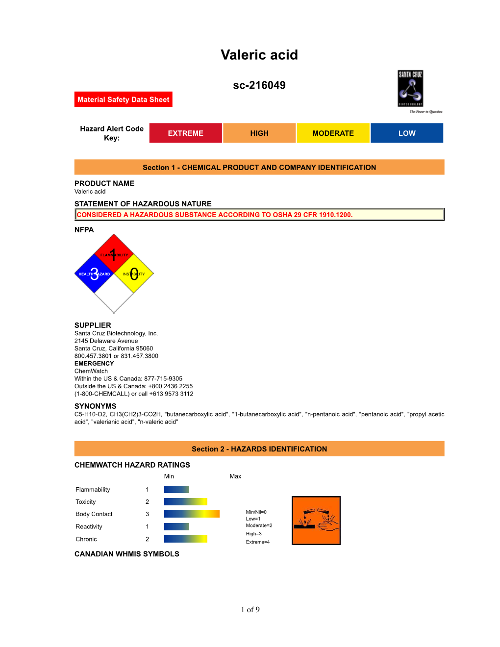 Valeric Acid