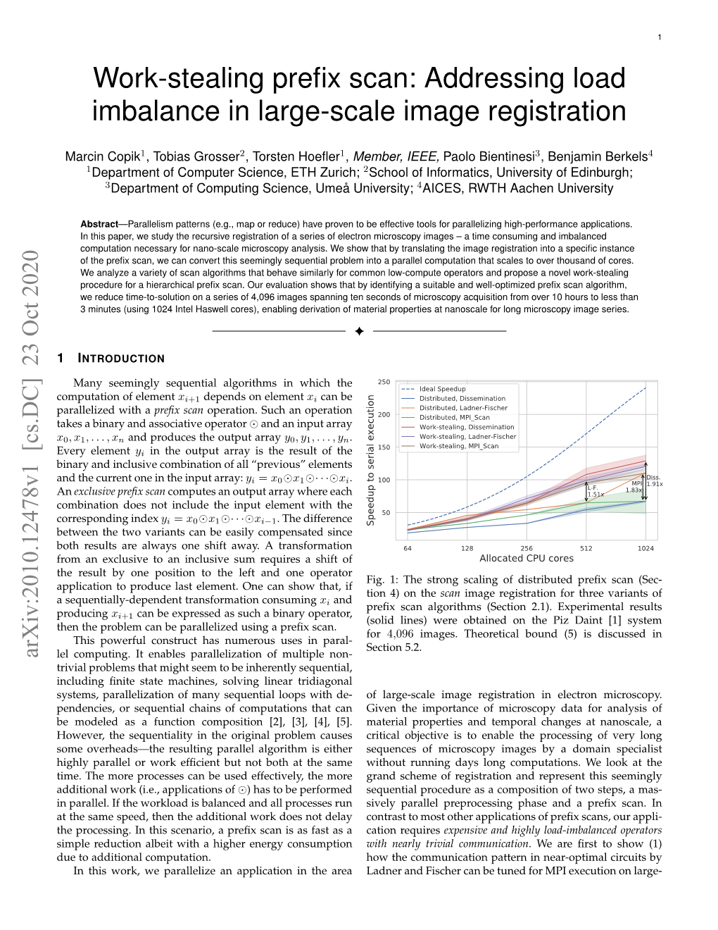 Work-Stealing Prefix Scan: Addressing Load Imbalance in Large