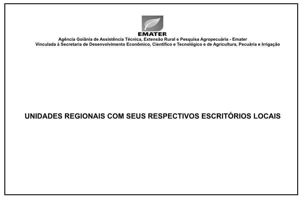 Anexo Vi Endereços E Telefones Emater