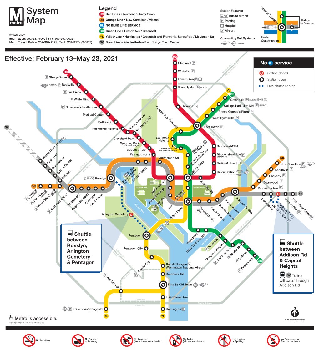 Effective: February 13–May 23, 2021 Glenmont No Service