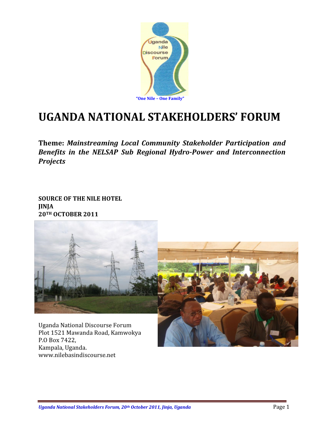 Uganda National Stakeholders' Forum
