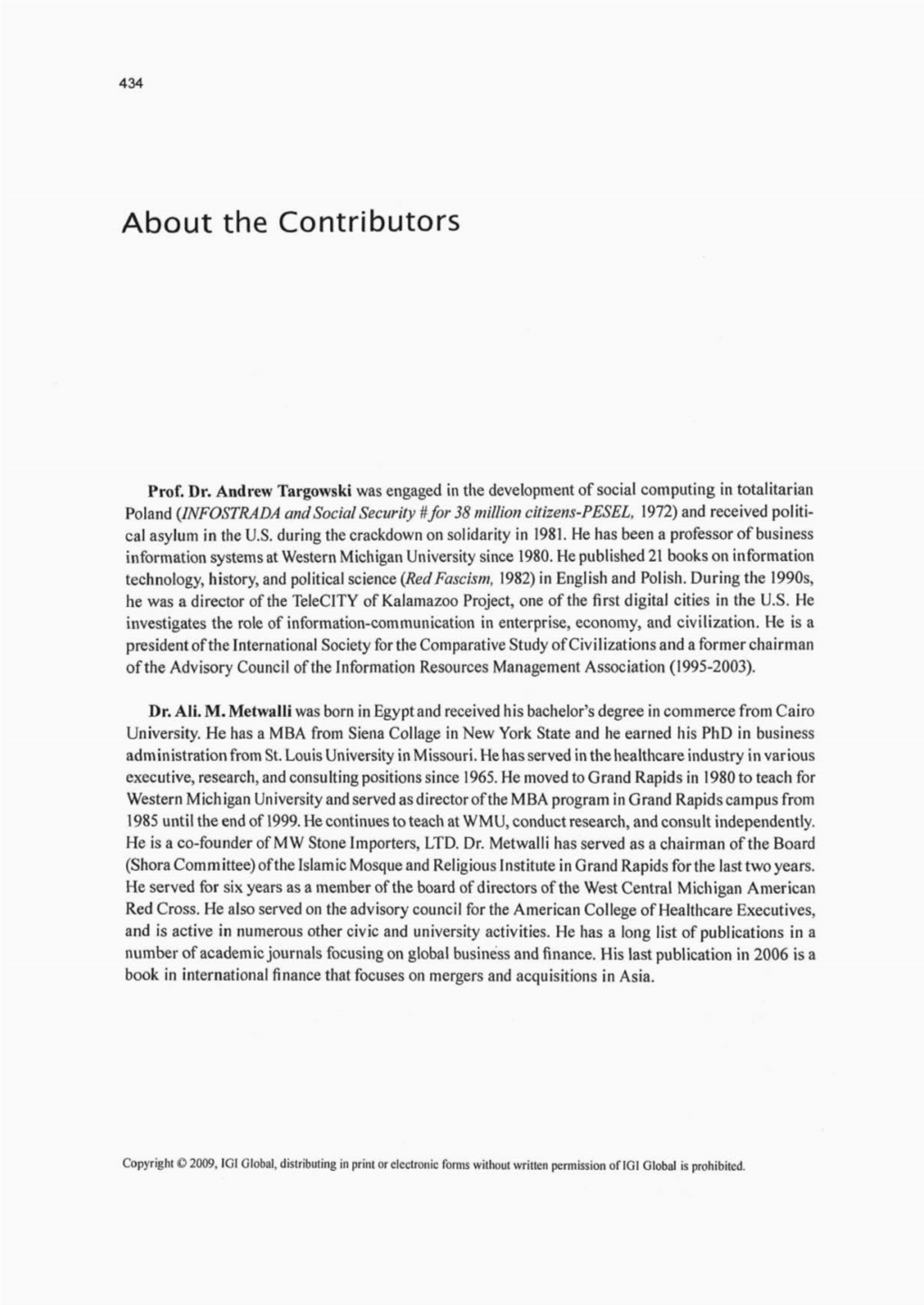 About the Contributors