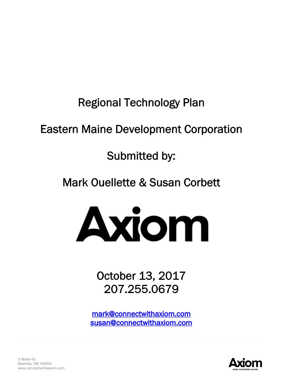 Regional Technology Plan Eastern Maine Development Corporation