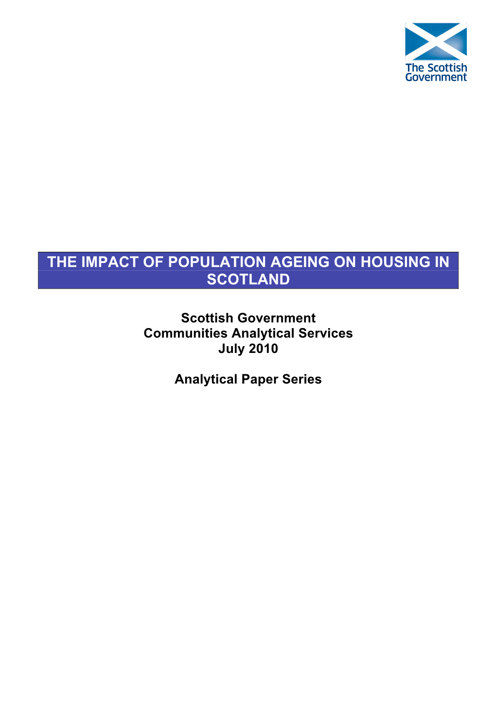 The Impact of Population Ageing on Housing in Scotland