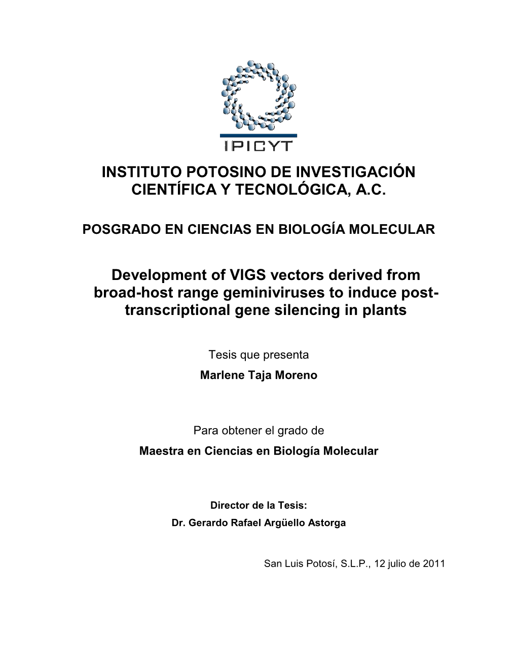 Departamento De Biología Molecular Del IPICYT