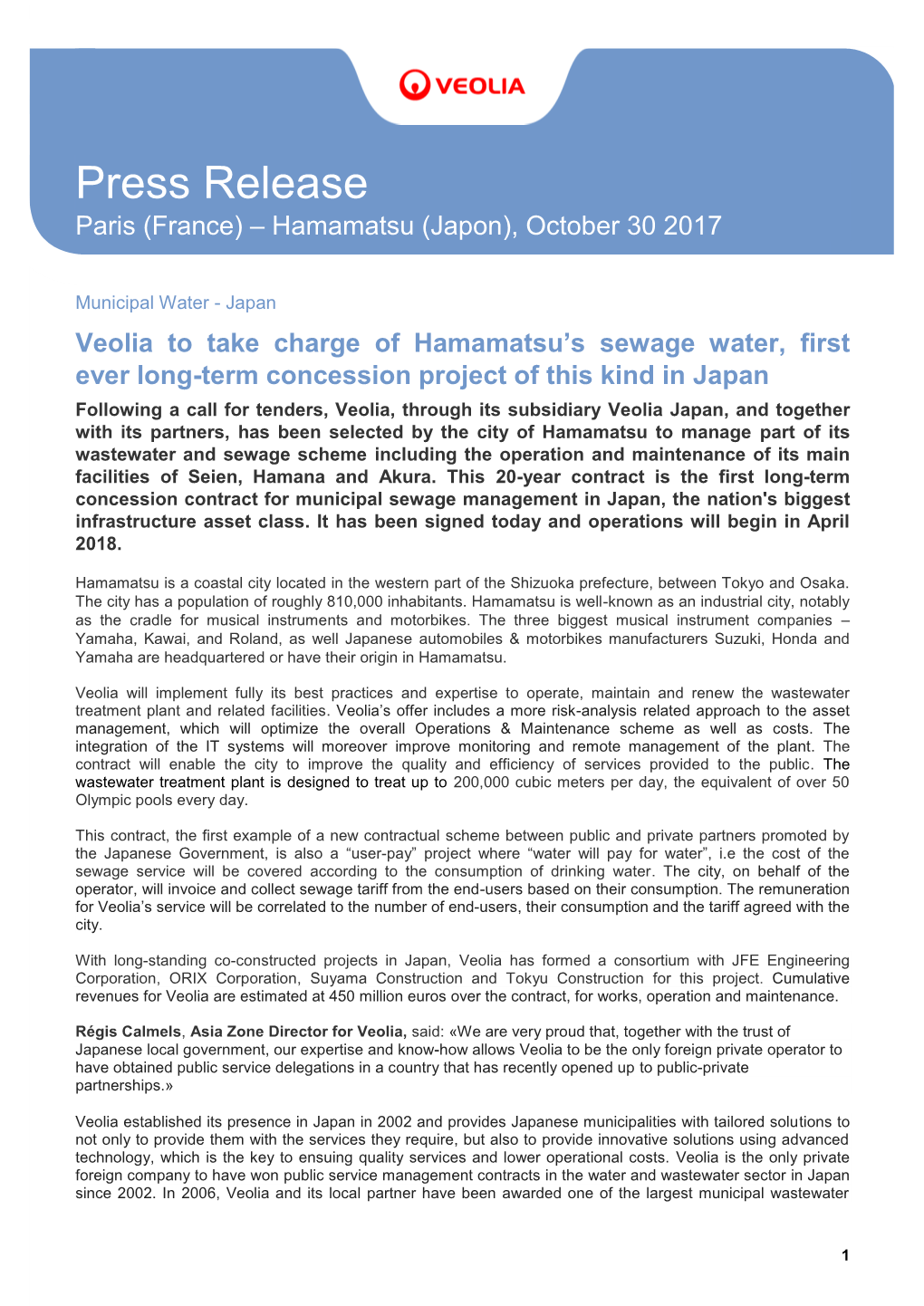 Press Release Paris (France) – Hamamatsu (Japon), October 30 2017