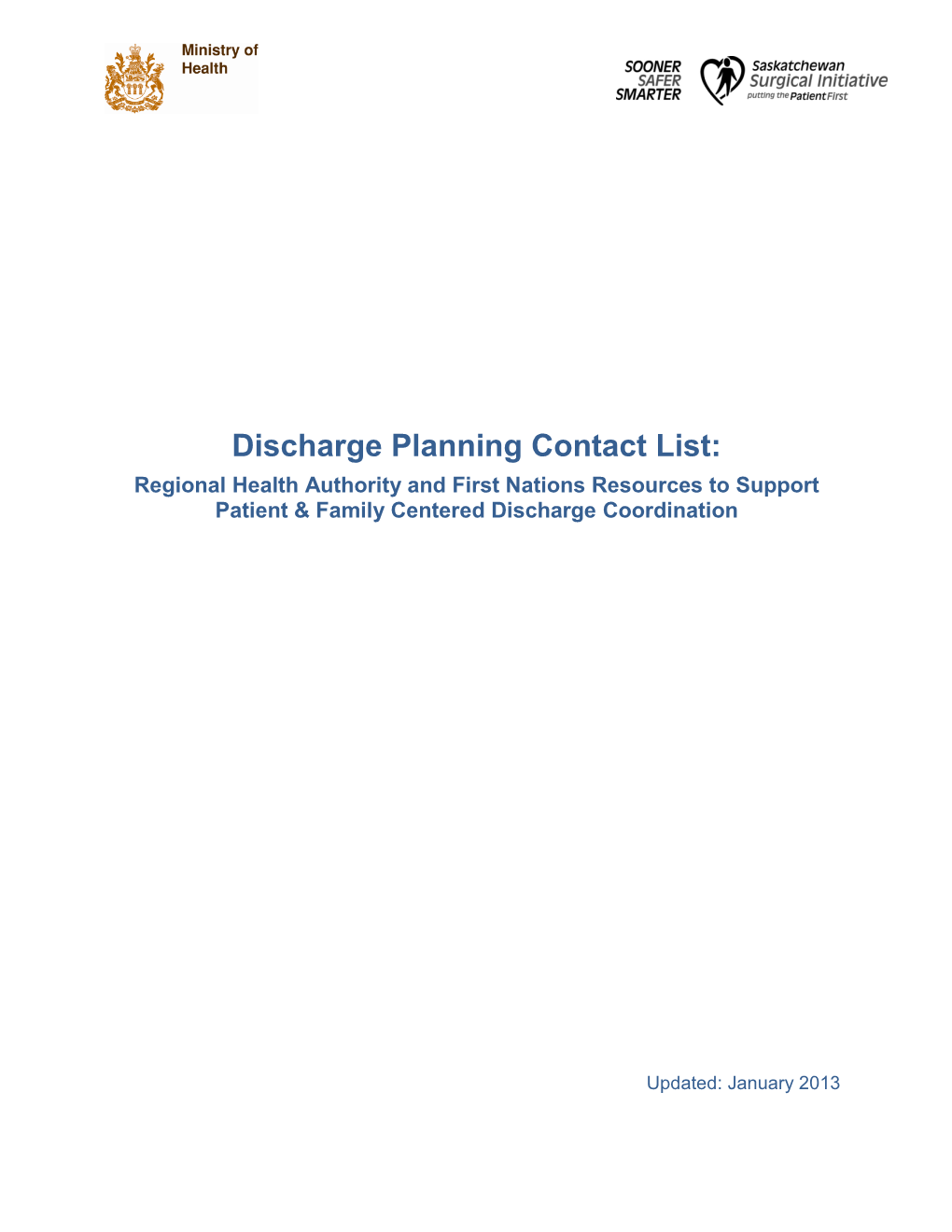 Discharge Planning Contact List (PDF)