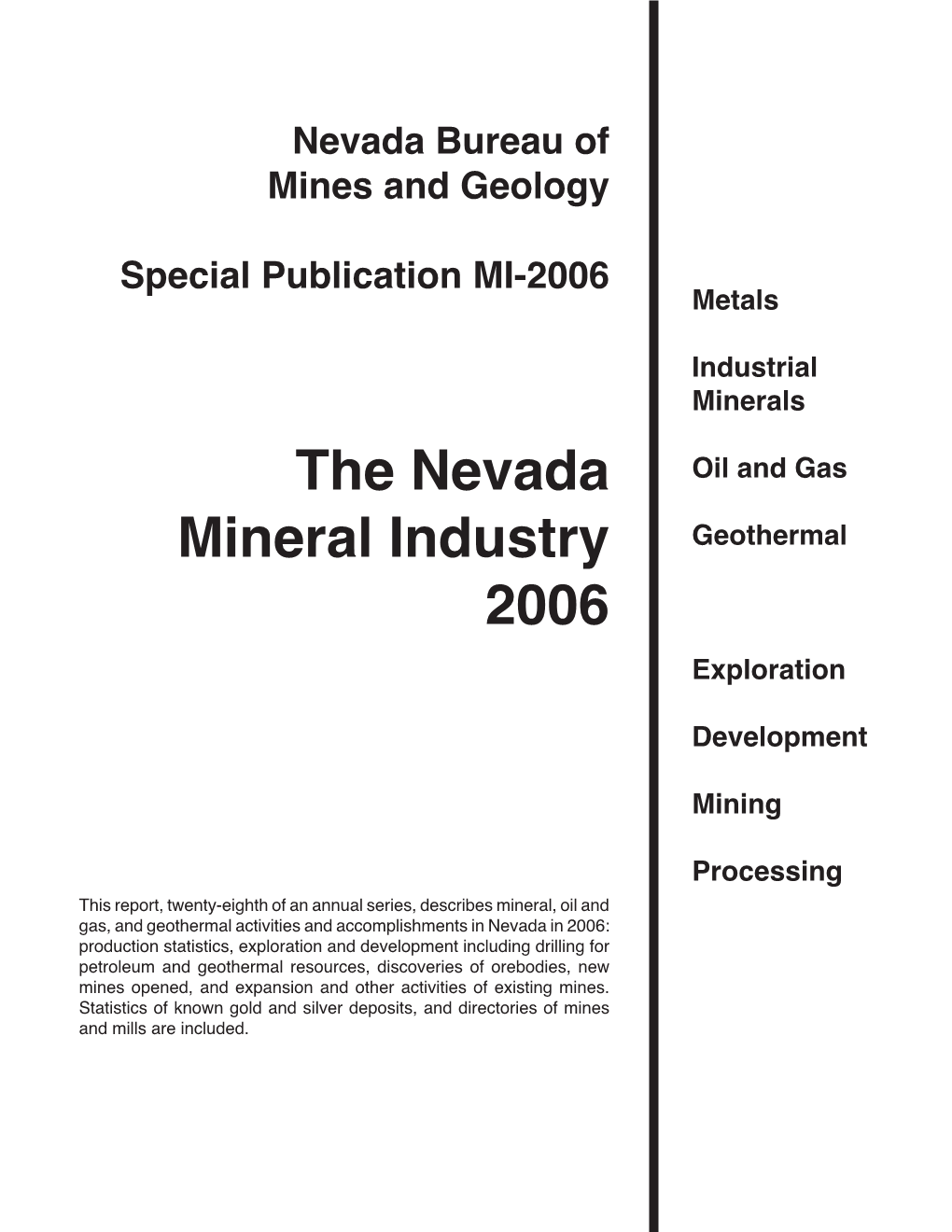 The Nevada Mineral Industry 2006