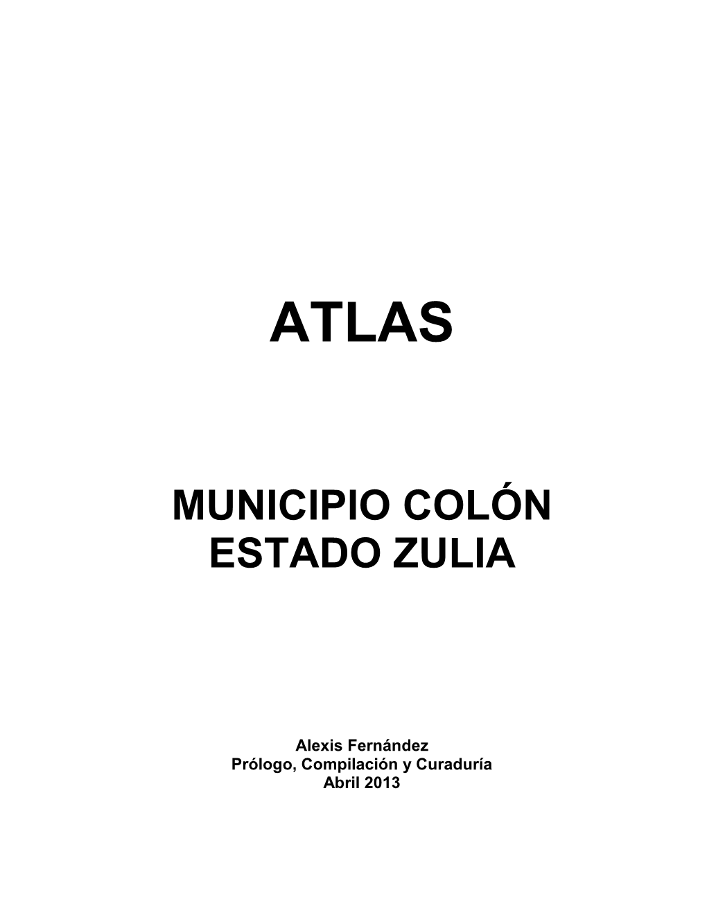 Atlas Municipio Colón Estado Zulia