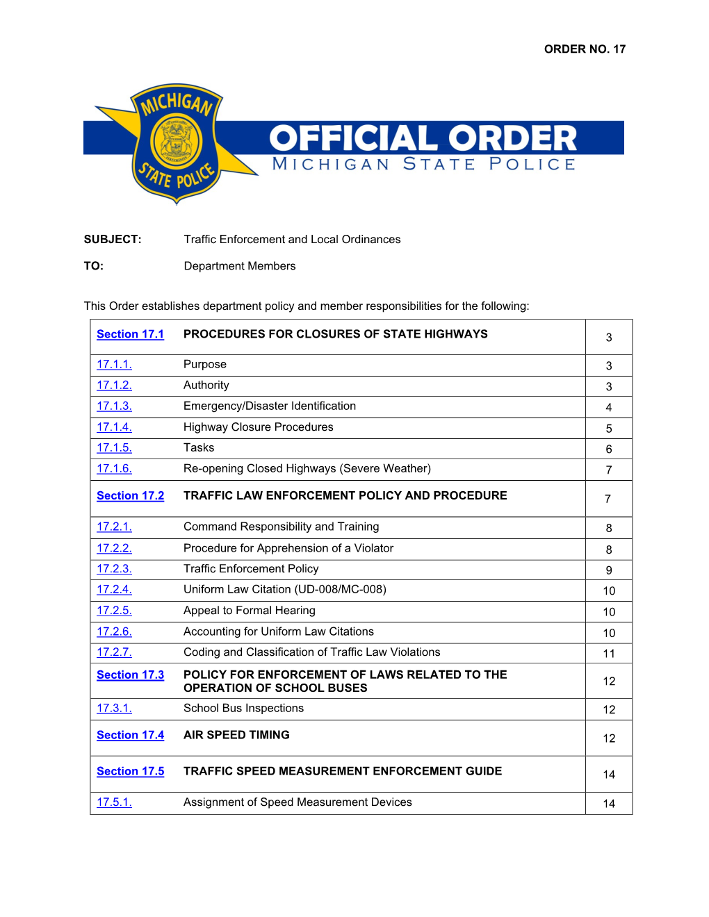 Traffic Enforcement and Local Ordinances