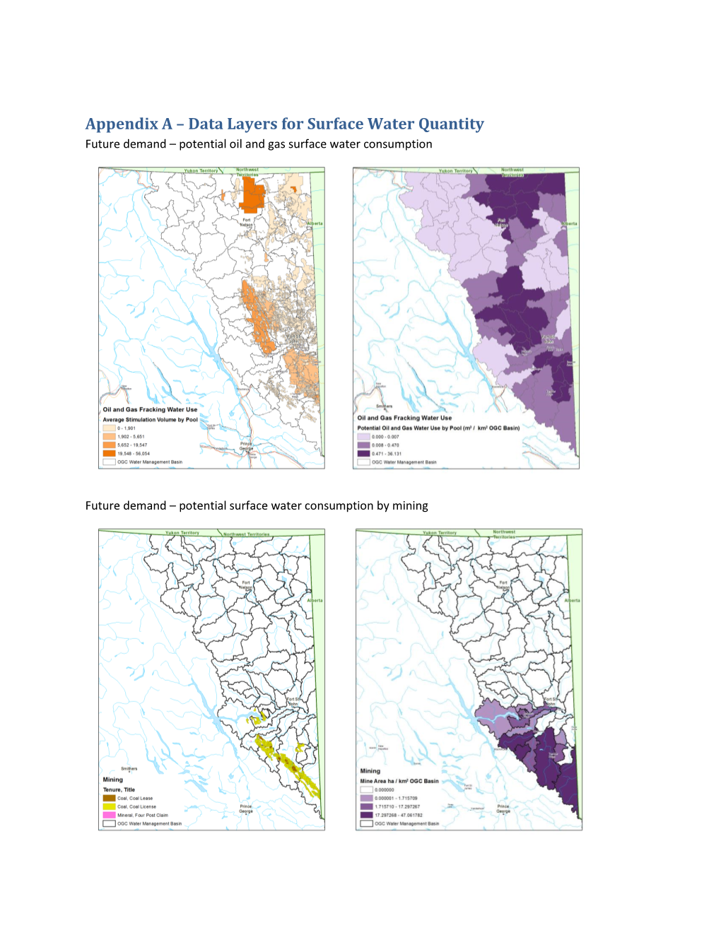 Appendix a – Data Layers for Surface Water Quantity Future Demand – Potential Oil and Gas Surface Water Consumption