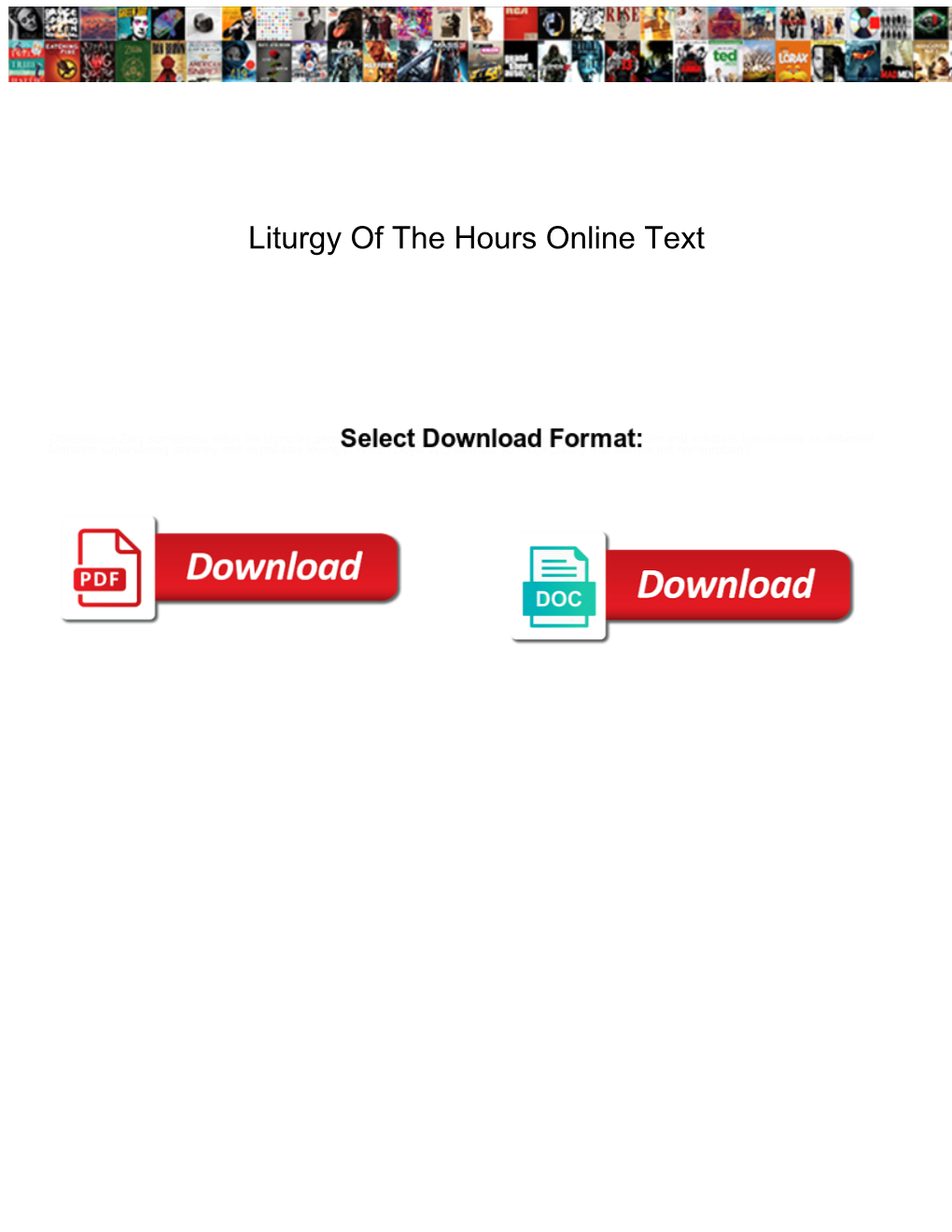 Liturgy of the Hours Online Text