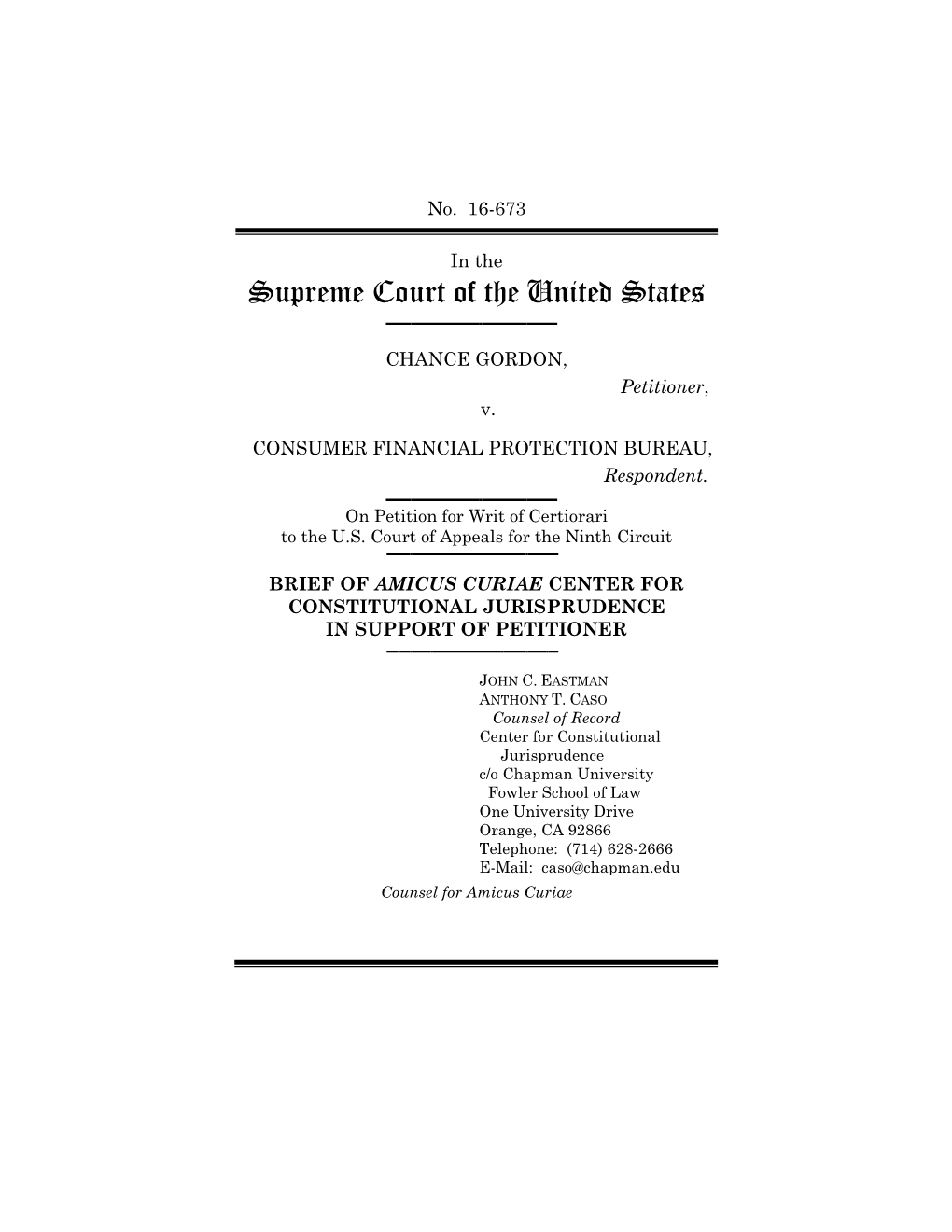 Center for Constitutional Jurisprudence Amicus Brief