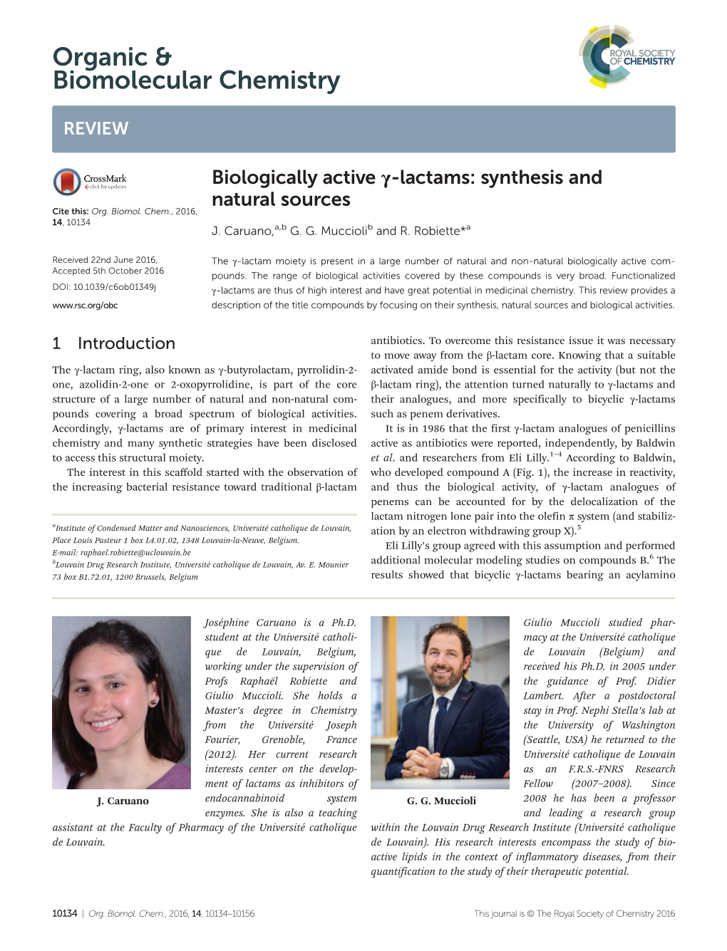 Biologically Active Γ-Lactams: Synthesis and Natural Sources Cite This: Org