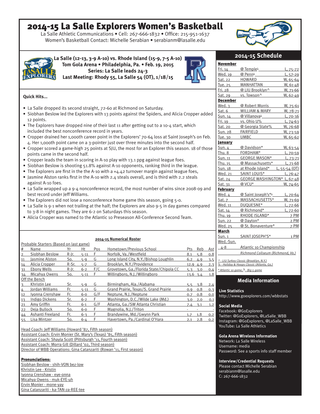 WBB Game Notes.Indd