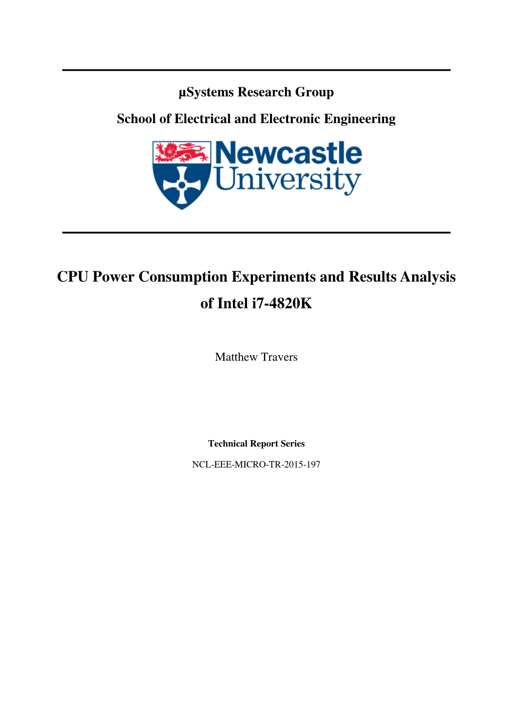 CPU Power Consumption Experiments and Results Analysis of Intel I7-4820K