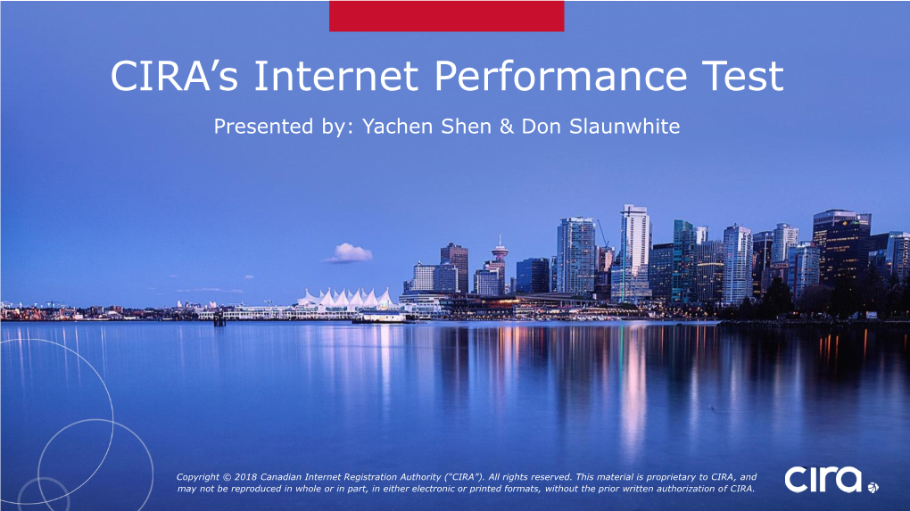 CIRA's Internet Performance Test