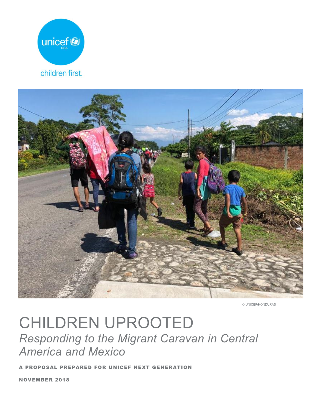 CHILDREN UPROOTED Responding to the Migrant Caravan in Central America and Mexico