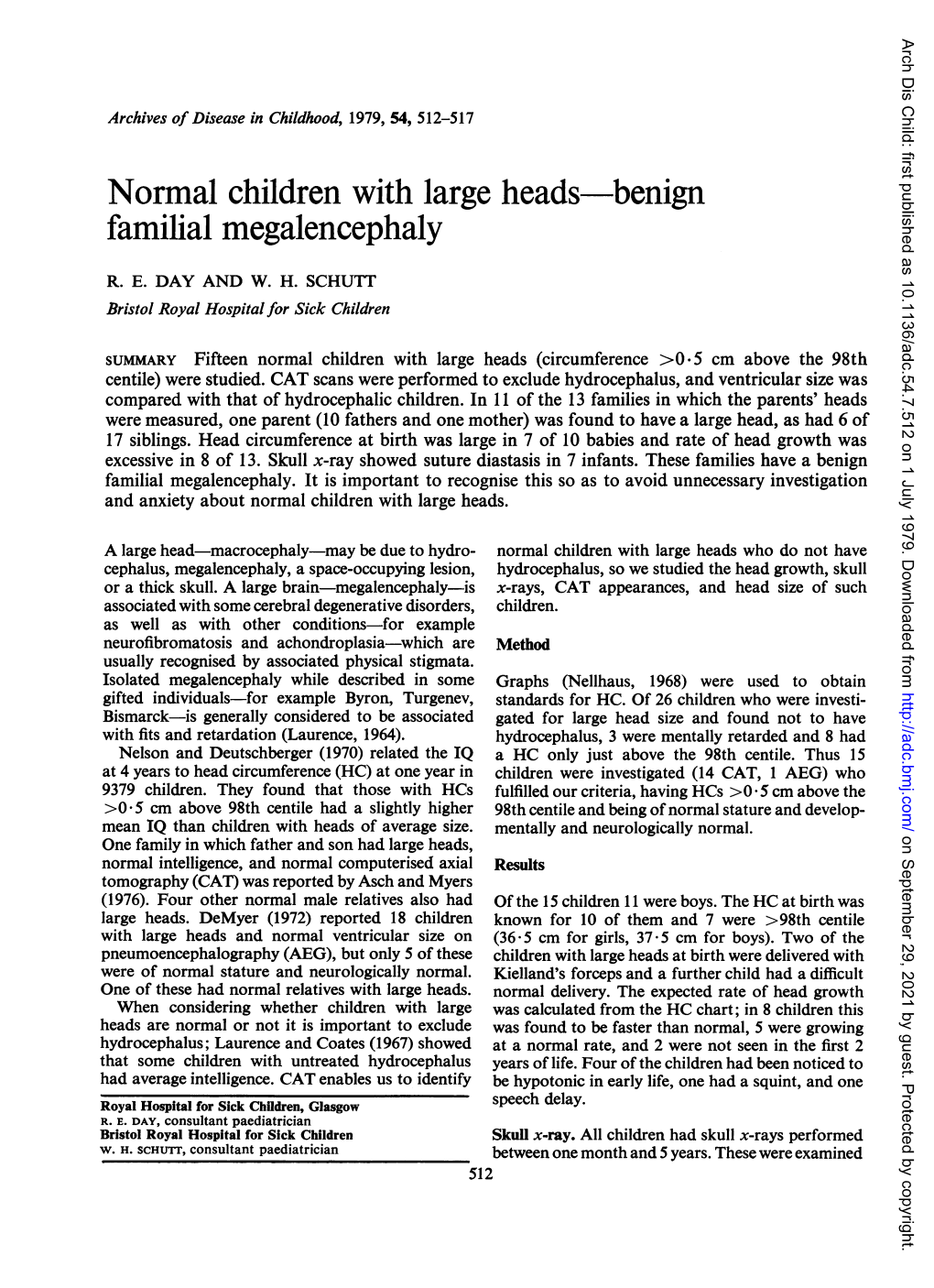 Normal Children with Large Heads-Benign Familial Megalencephaly