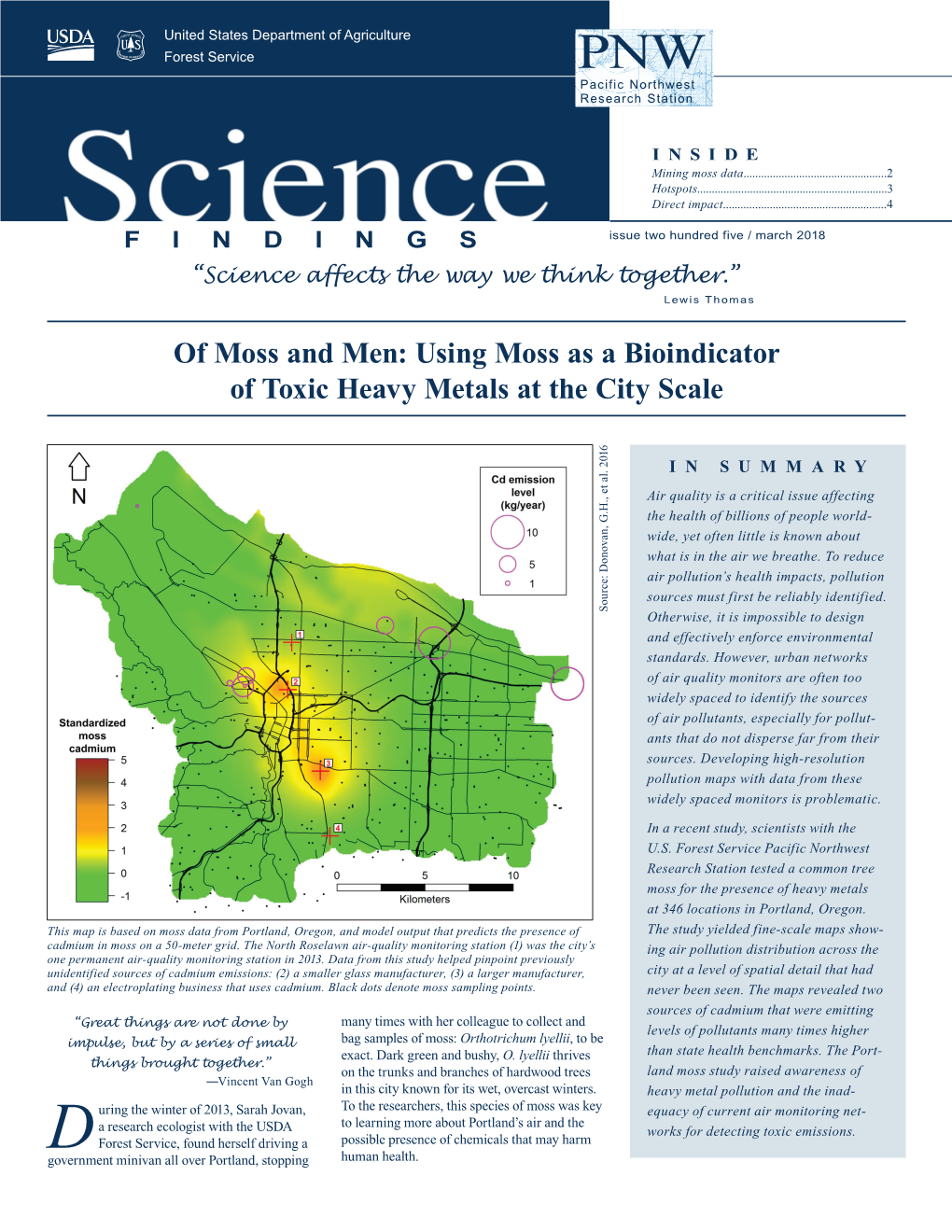 Using Moss As a Bioindicator of Toxic Heavy Metals at the City Scale