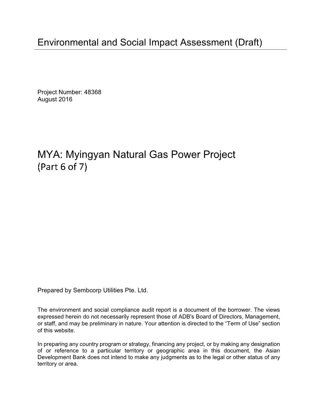 48368-001: Myingyan Natural Gas Power Project