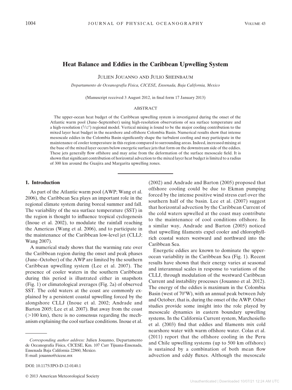 Heat Balance and Eddies in the Caribbean Upwelling System