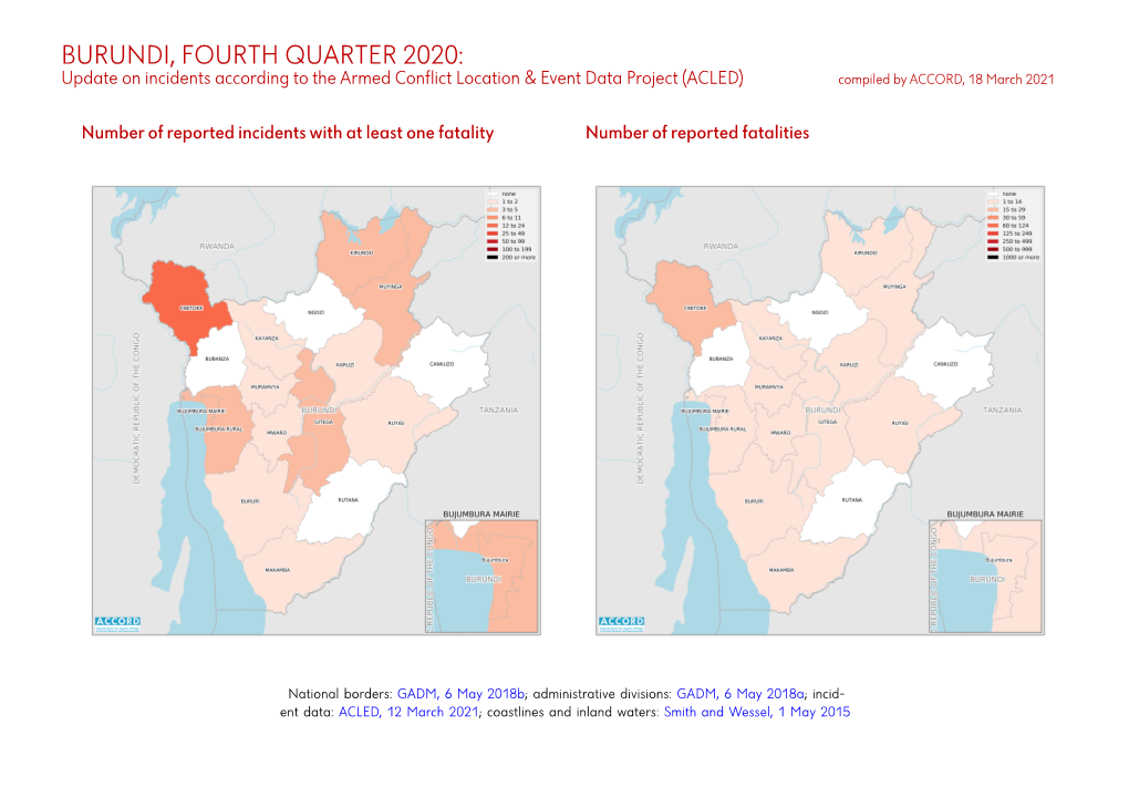 Burundi, Fourth Quarter 2020: Update on Incidents According to the Armed Conflict Location & Event Data Project