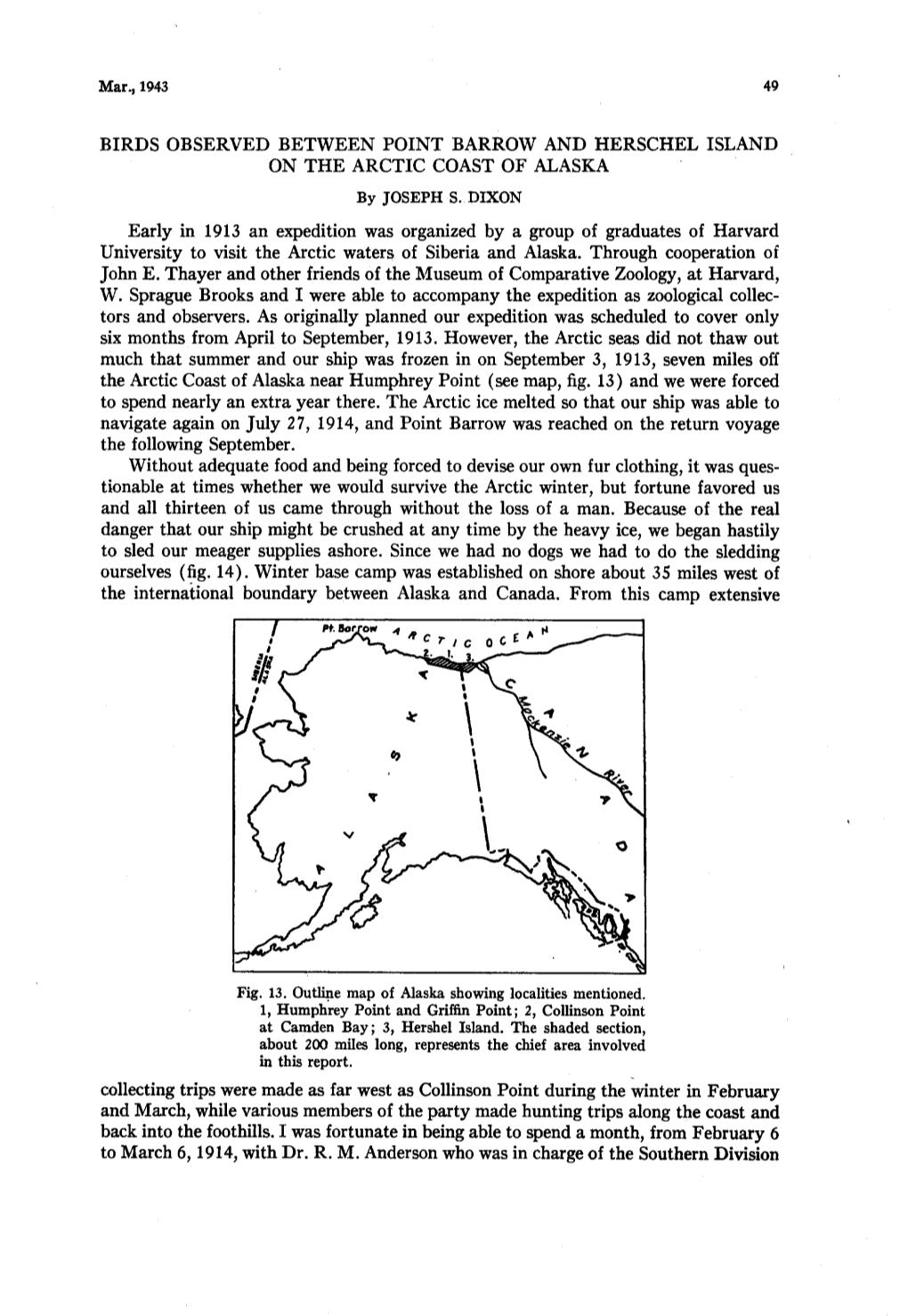 Birds Observed Between Point Barrow and Herschel Island on the Artic