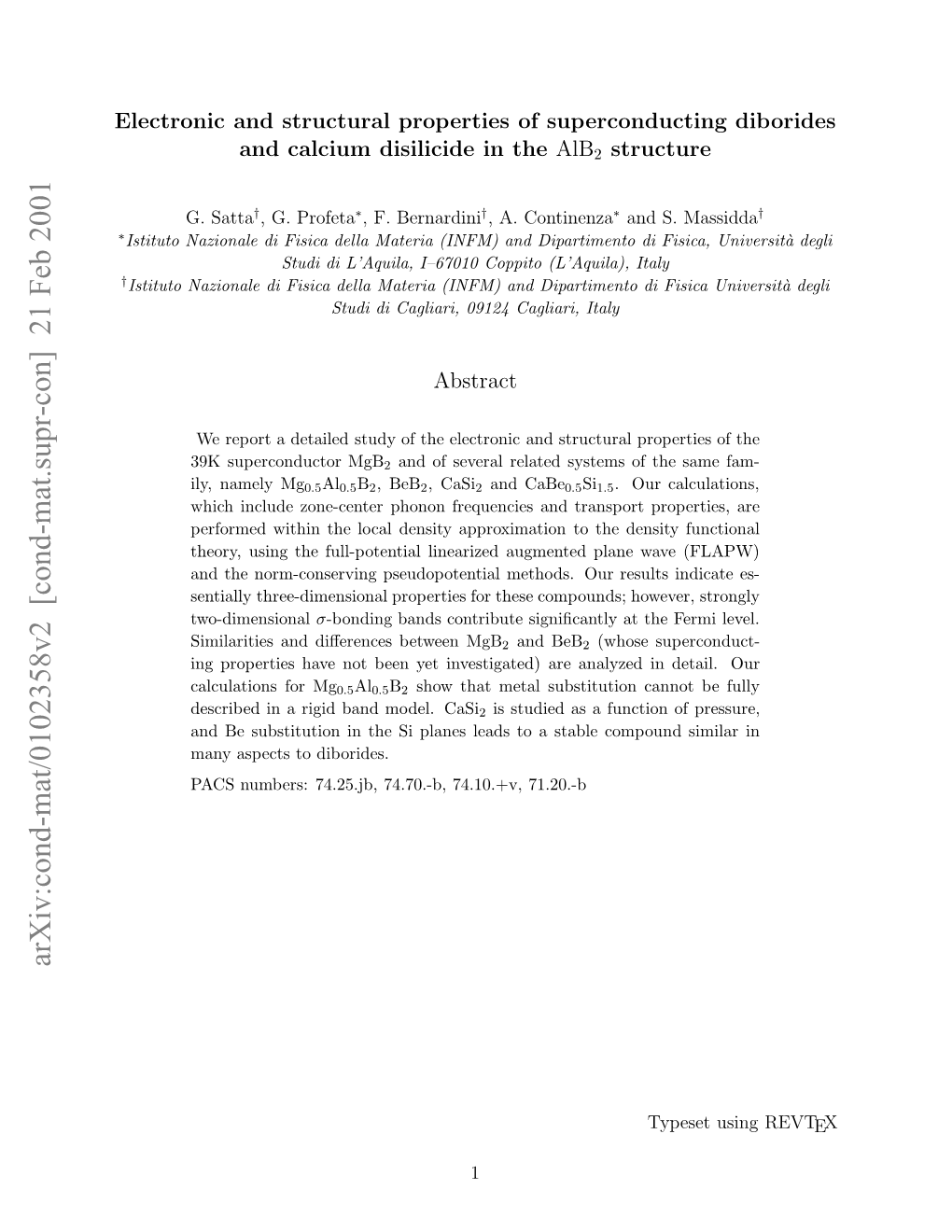 Electronic and Structural Properties of Superconducting Diborides And