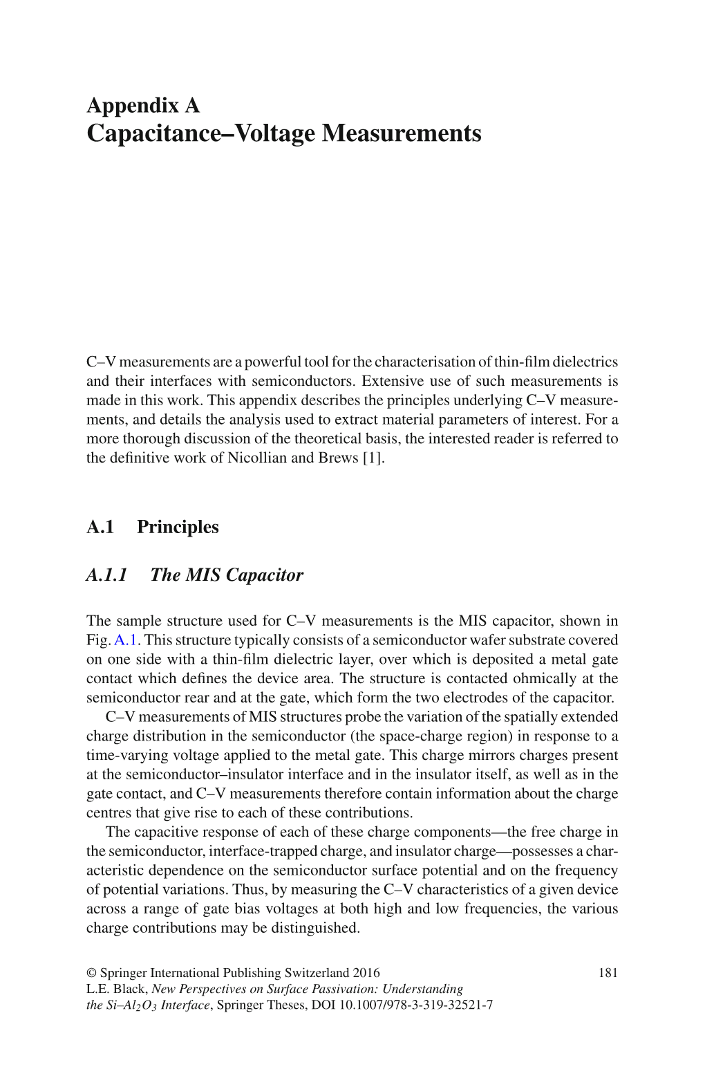 Capacitance–Voltage Measurements