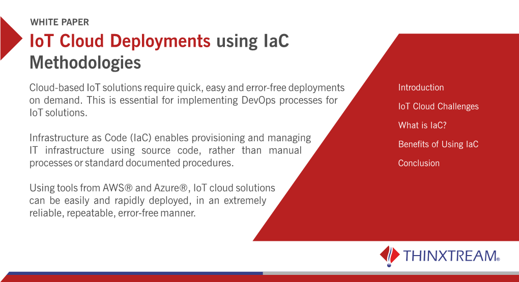 Iot Cloud Deployments Using Infrastructure As Code